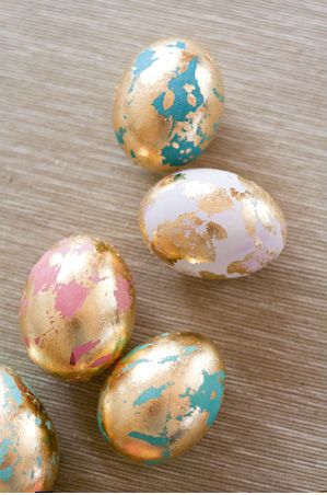 Marble painted eggs with different nuances– Easter Basket and Eggs Ideas for Decorations in Many Colors